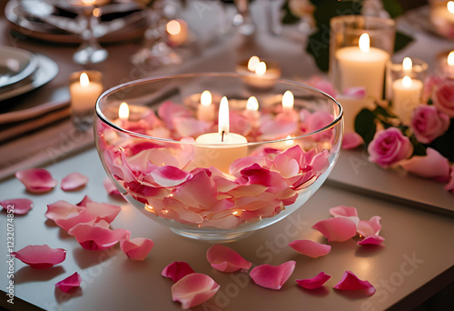 stylish floating candle decor with pastel tones
