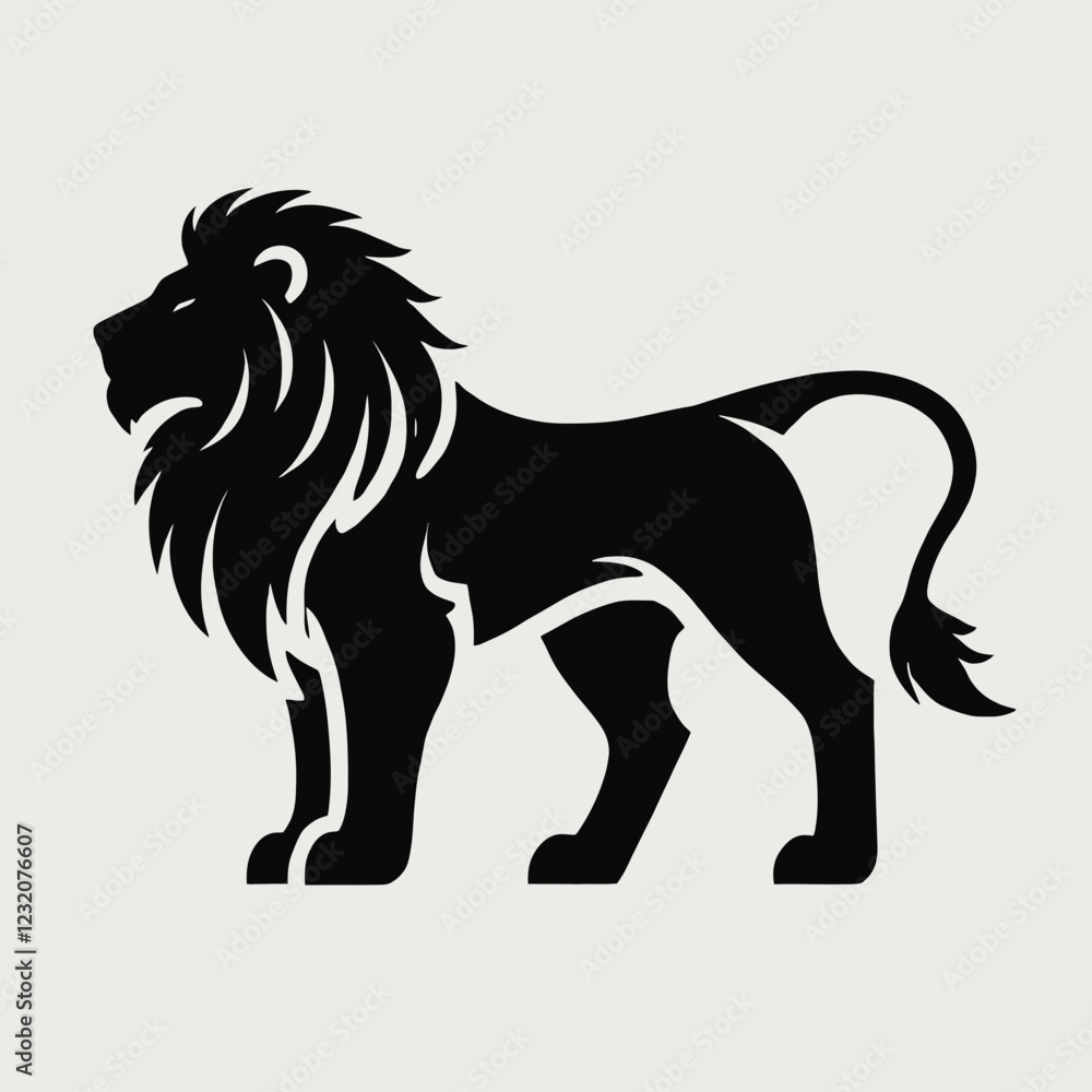 Lion Silhouette in black on a white background Lion Silhouette in black on a white background