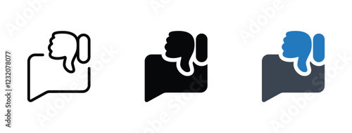 Complaint vector icon set. Bad feedback icon designs. Wrong feedback icon