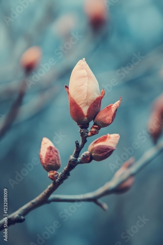 Flower budding on tree