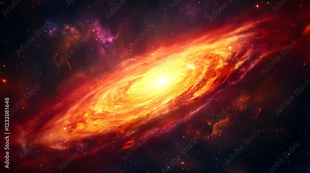 Fototapeta premium Vibrant red galaxy background, ideal for web design