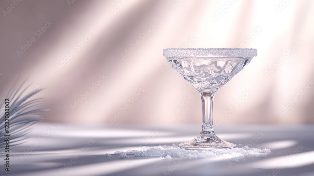 Obraz premium Elegant Glass with Sugar Rim, Soft Light Photography