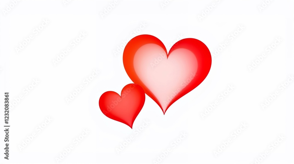Intertwined red hearts on white background Intertwined red hearts on white background