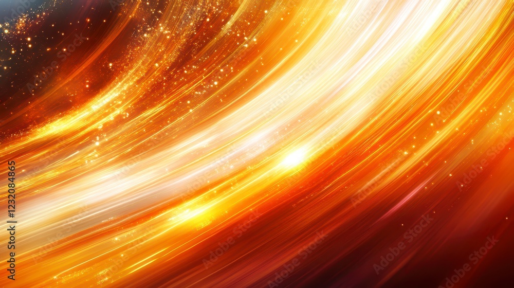 Abstract background with swirling golden and white light streaks, creating a dynamic and energetic feel. Sparkling particles add shimmer and depth to Abstract background with swirling golden and white light streaks, creating a dynamic and energetic feel. Sparkling particles add shimmer and depth to