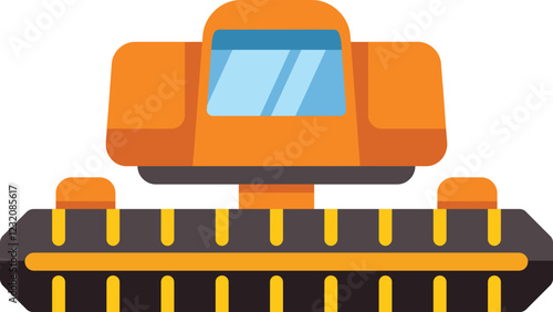Orange combine harvester working on farmland, harvesting machine, agricultural machinery