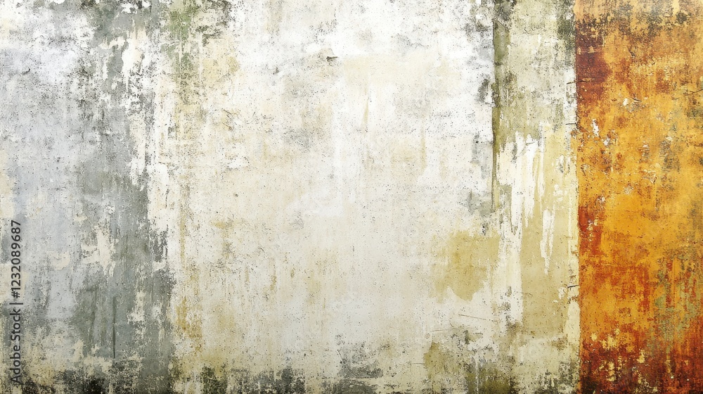 Abstract textured background with hues of gray, beige, and orange. The image shows a mottled, distressed surface with vertical streaks of color. The Abstract textured background with hues of gray, beige, and orange. The image shows a mottled, distressed surface with vertical streaks of color. The