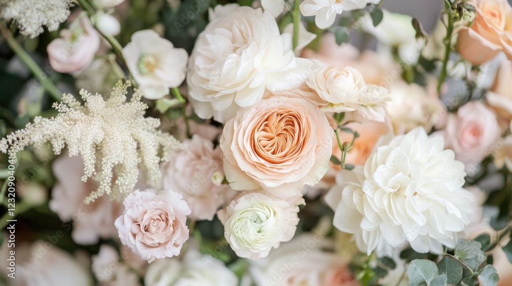 Elegant Pastel Flower Arrangement: A Stunning Bouquet of Delicate Roses, Dahlias, and Ranunculus Elegant Pastel Flower Arrangement: A Stunning Bouquet of Delicate Roses, Dahlias, and Ranunculus