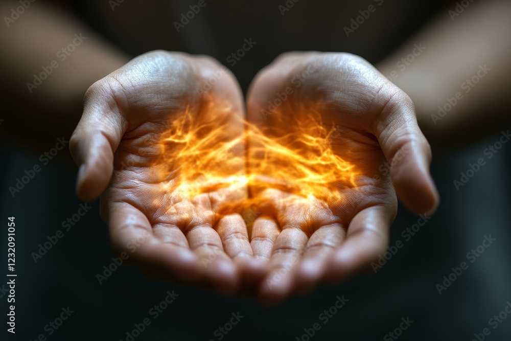 Close-up shot of human hands suffering from ligament inflammation on the palm Close-up shot of human hands suffering from ligament inflammation on the palm
