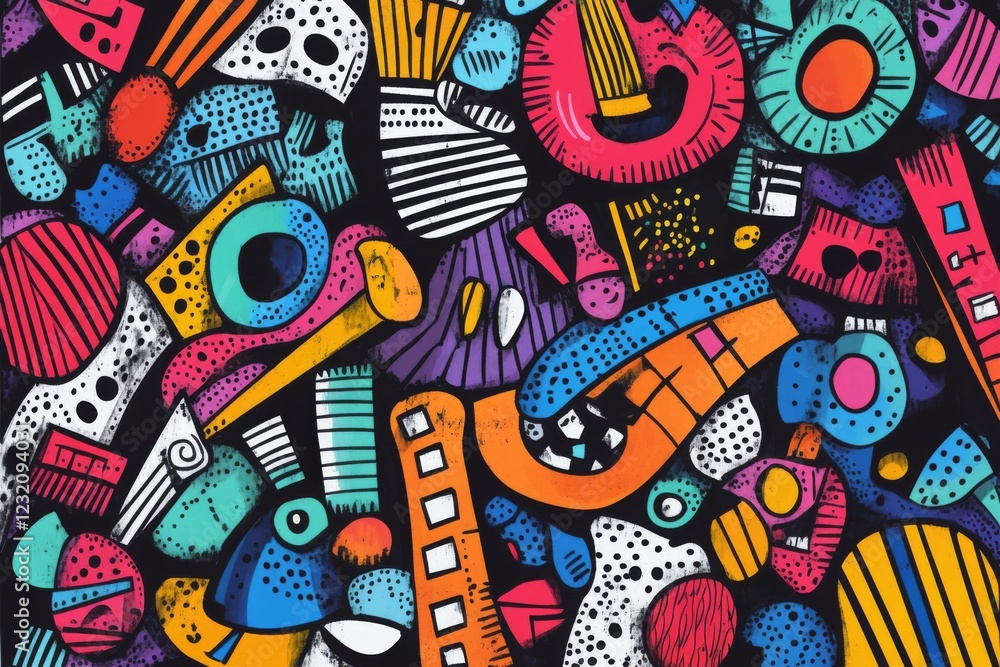 Obraz premium Vibrant Abstract Graffiti Art