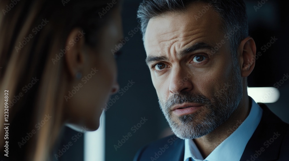 Man looks at woman Man looks at woman