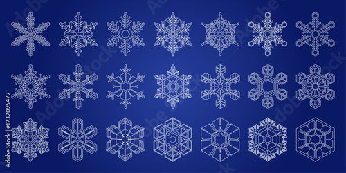 雪の結晶 21種 ベクターイラストセット
