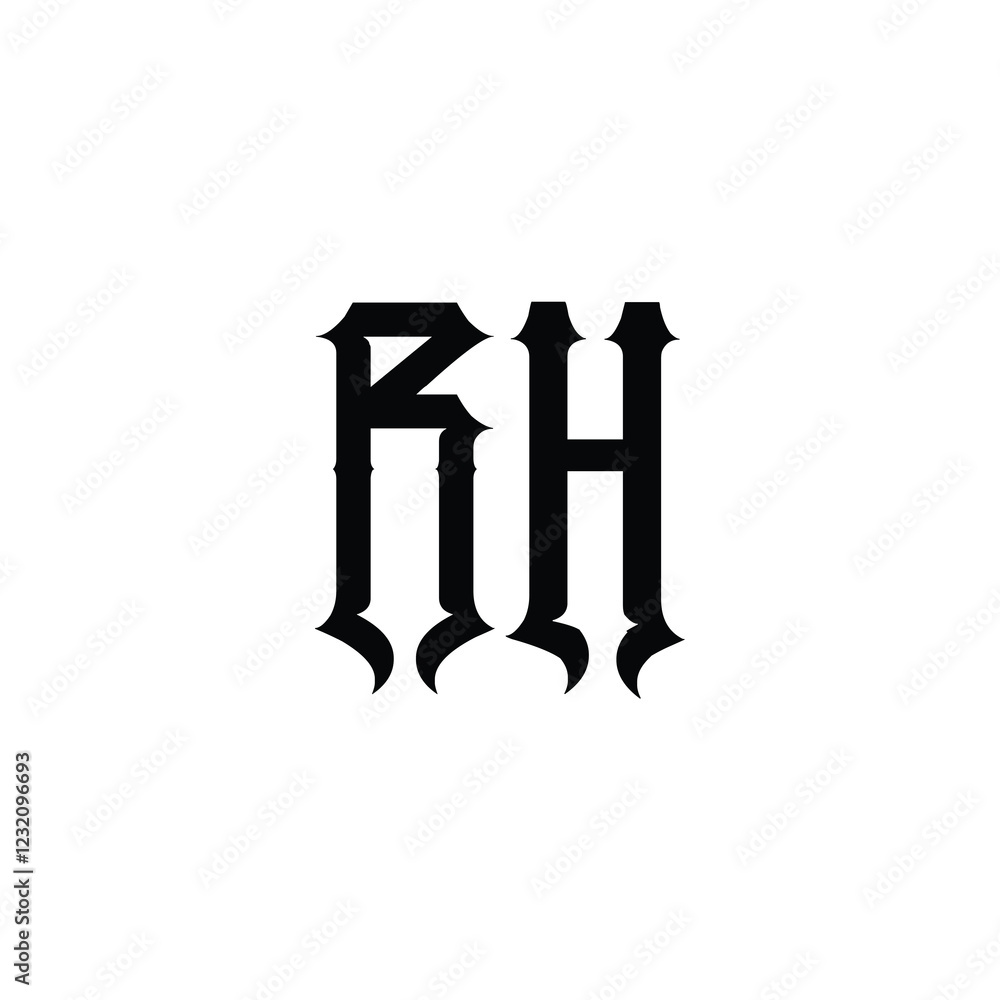 RH monogram logo design letter text name symbol monochrome logotype alphabet character simple logo RH monogram logo design letter text name symbol monochrome logotype alphabet character simple logo