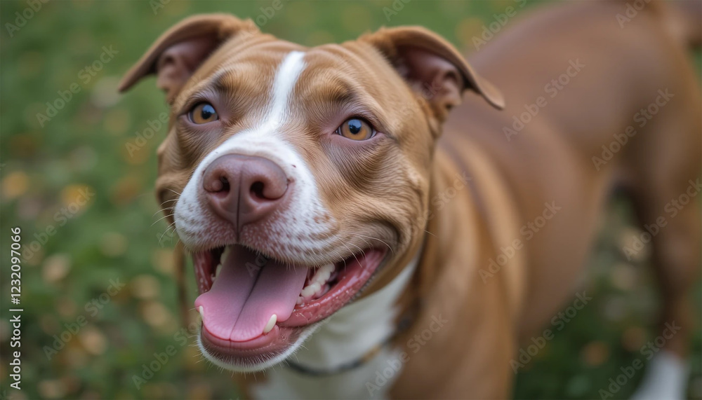 Blurred Dog Image with Green Background Blurred Dog Image with Green Background