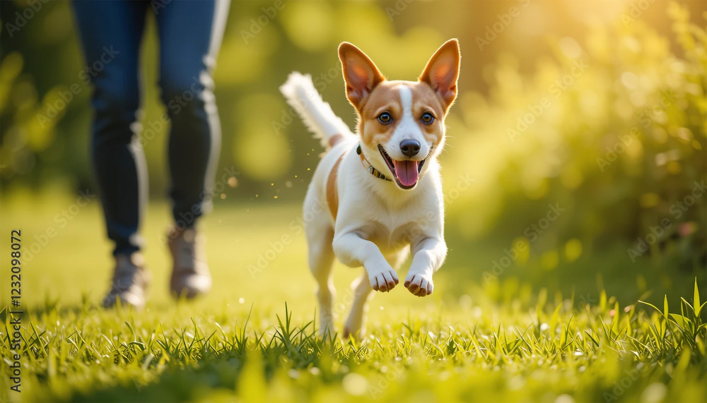 jack russell terrier running, Small Dog Running on a Grassy Field jack russell terrier running, Small Dog Running on a Grassy Field