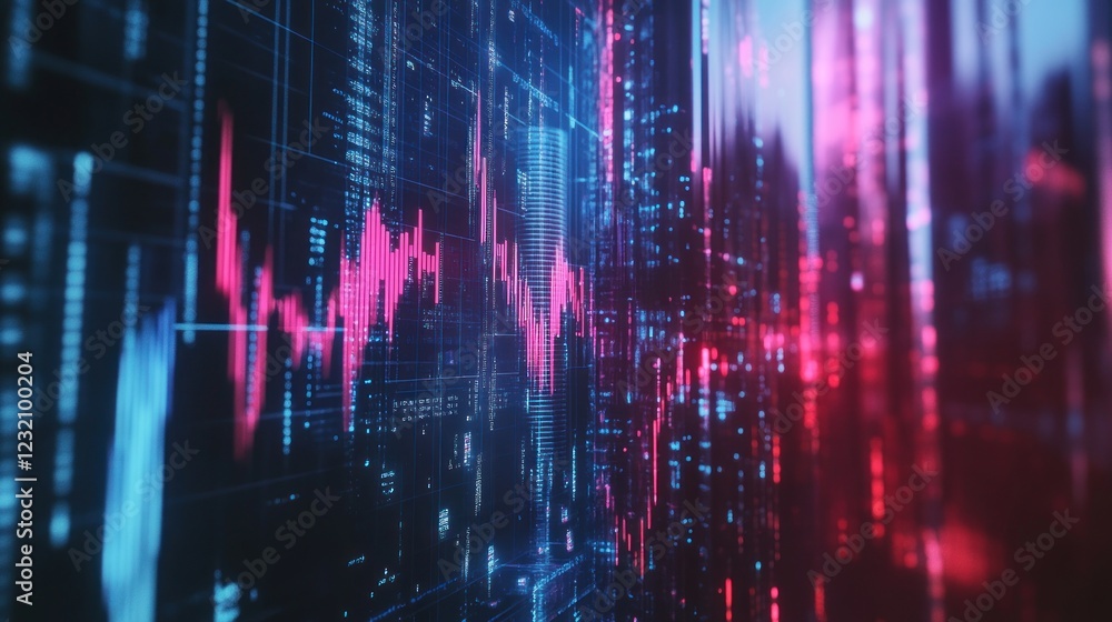 Digital Data Visualization: Neon Colors and Abstract Patterns Digital Data Visualization: Neon Colors and Abstract Patterns