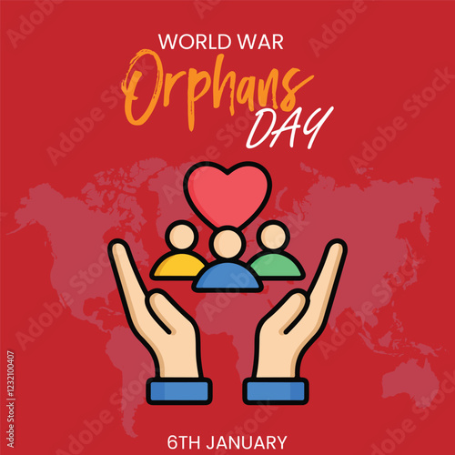 world war orphans day. 6 January. world day of war orphans holiday concept and banner, poster, card. background. vector illustration.