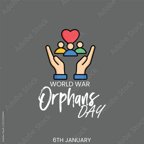 world war orphans day. 6 January. world day of war orphans holiday concept and banner, poster, card. background. vector illustration.