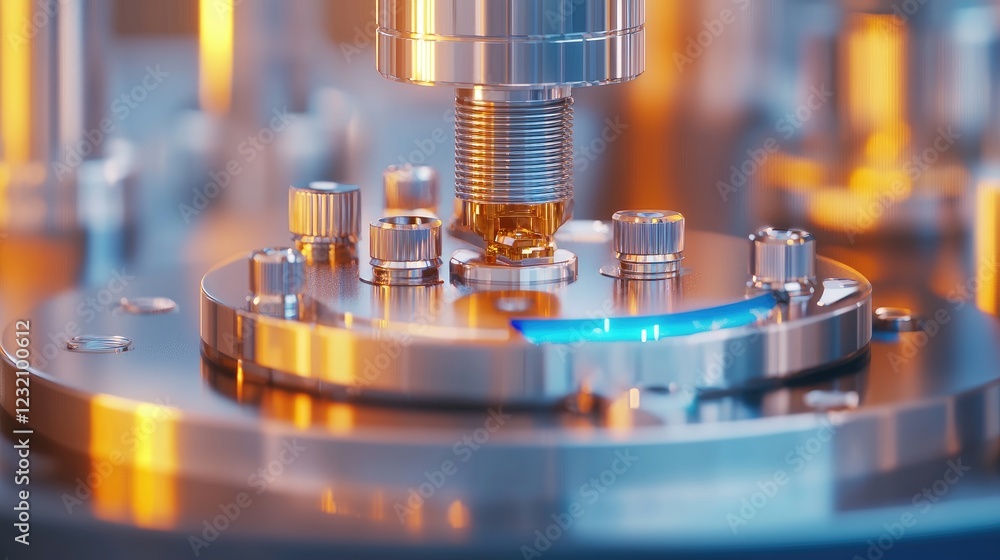 Close-Up of Precision Machinery Component in Modern Manufacturing Process Close-Up of Precision Machinery Component in Modern Manufacturing Process