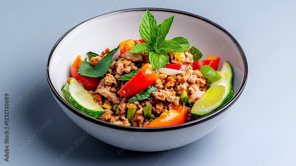 Vibrant Minced Meat Salad With Fresh Herbs And Lime Vibrant Minced Meat Salad With Fresh Herbs And Lime