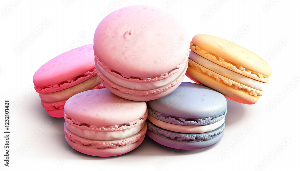 colorful macaroons on white background colorful macaroons on white background