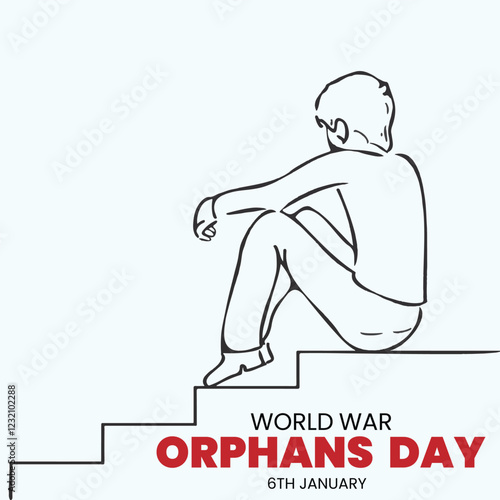 world war orphans day. 6 January. world day of war orphans holiday concept and banner, poster, card. background. vector illustration.