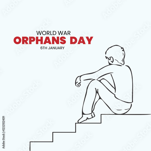 world war orphans day. 6 January. world day of war orphans holiday concept and banner, poster, card. background. vector illustration.