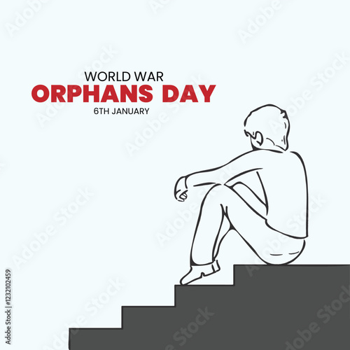 world war orphans day. 6 January. world day of war orphans holiday concept and banner, poster, card. background. vector illustration.