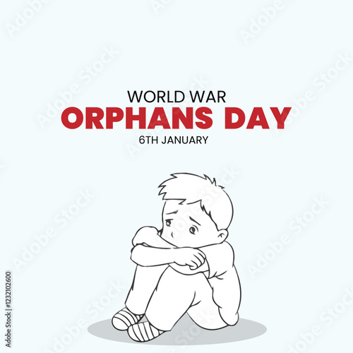 world war orphans day. 6 January. world day of war orphans holiday concept and banner, poster, card. background. vector illustration.