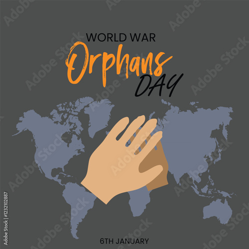 world war orphans day. 6 January. world day of war orphans holiday concept and banner, poster, card. background. vector illustration.