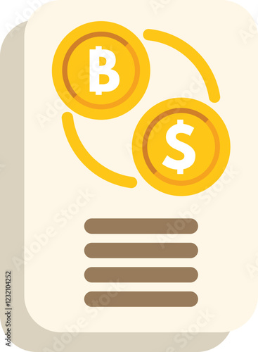 Illustration of a smartphone exchanging bitcoin and dollar coins, representing the concept of cryptocurrency exchange for fiat currency