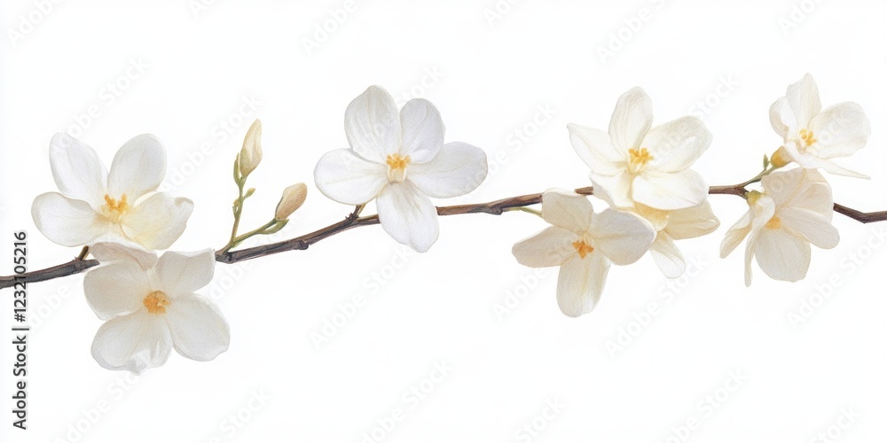 Fototapeta premium White Flower Arrangement on White Background