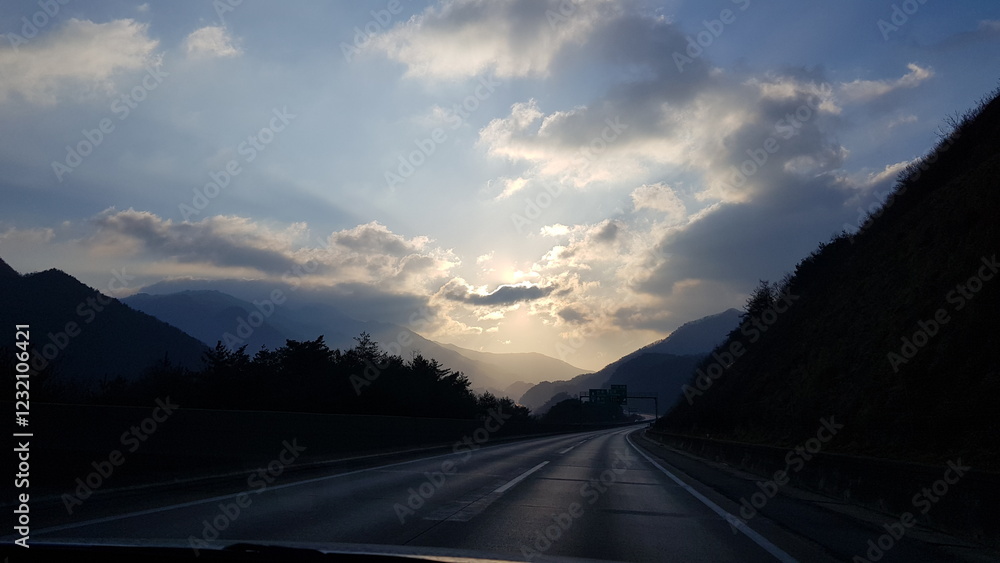 Highway, sky, cloud, mountain Highway, sky, cloud, mountain