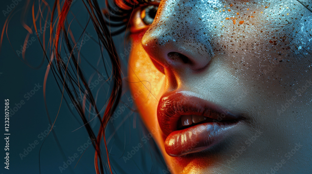 beauty portrait with prosthetic accessories, bold composition, creative lighting, detailed textures, professional retouching, captivating focus beauty portrait with prosthetic accessories, bold composition, creative lighting, detailed textures, professional retouching, captivating focus