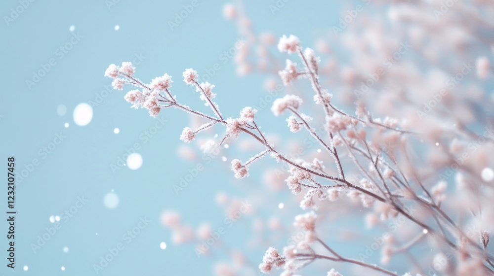 Winter Wonderland: Frost-Kissed Branches in a Serene Snowfall Winter Wonderland: Frost-Kissed Branches in a Serene Snowfall