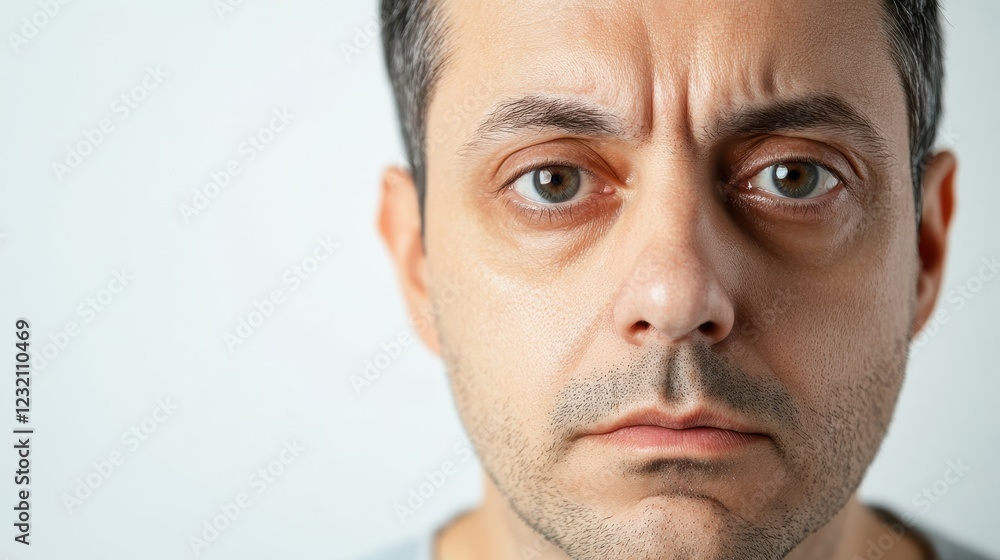 Obraz premium Serious Portrait of a Man with Intense Expression