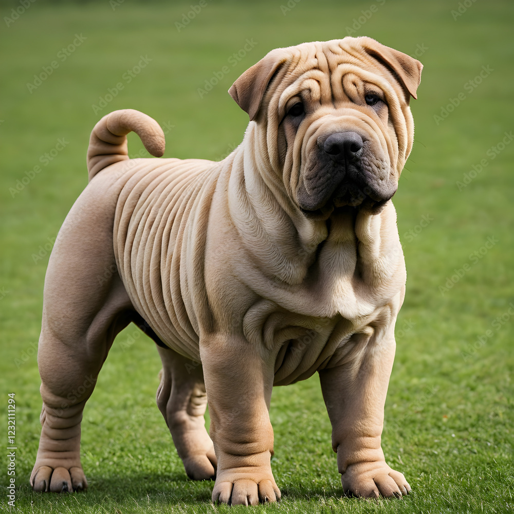 The Chinese Shar-Pei is a distinctive breed known for its wrinkled skin The Chinese Shar-Pei is a distinctive breed known for its wrinkled skin