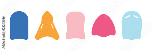 Swimming kickboards shapes. Pool sports equipment