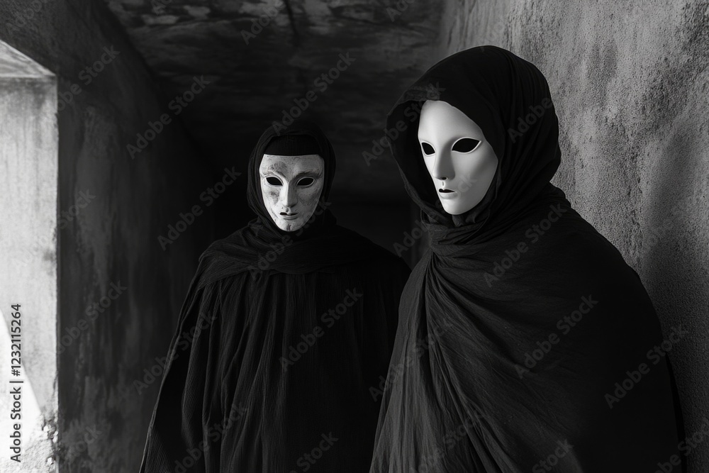 People in Masks Standing Together People in Masks Standing Together