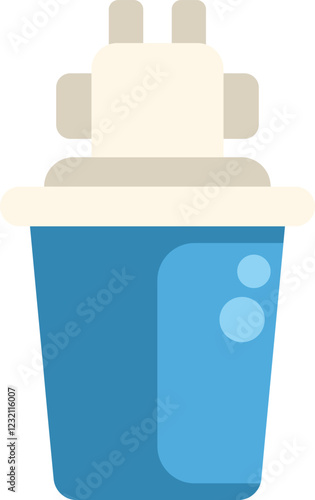 Water purifier purifying tap water, colorful flat illustration