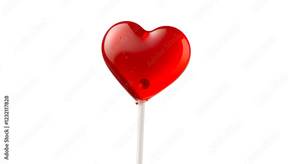 Red heart shaped lollipop isolated on transparent background Generative Ai. childish 2 Red heart shaped lollipop isolated on transparent background Generative Ai. childish 2