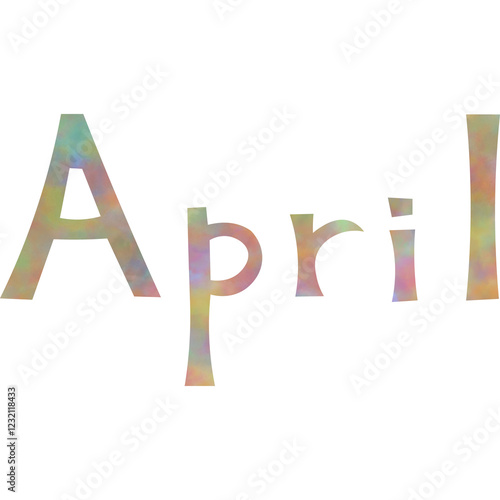 Illustration of the image of April icon with beautiful watercolor pattern. photo