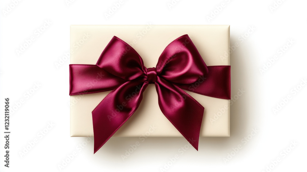 A bow tied with a red ribbon A bow tied with a red ribbon