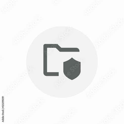 folder closed shield icon sign vector