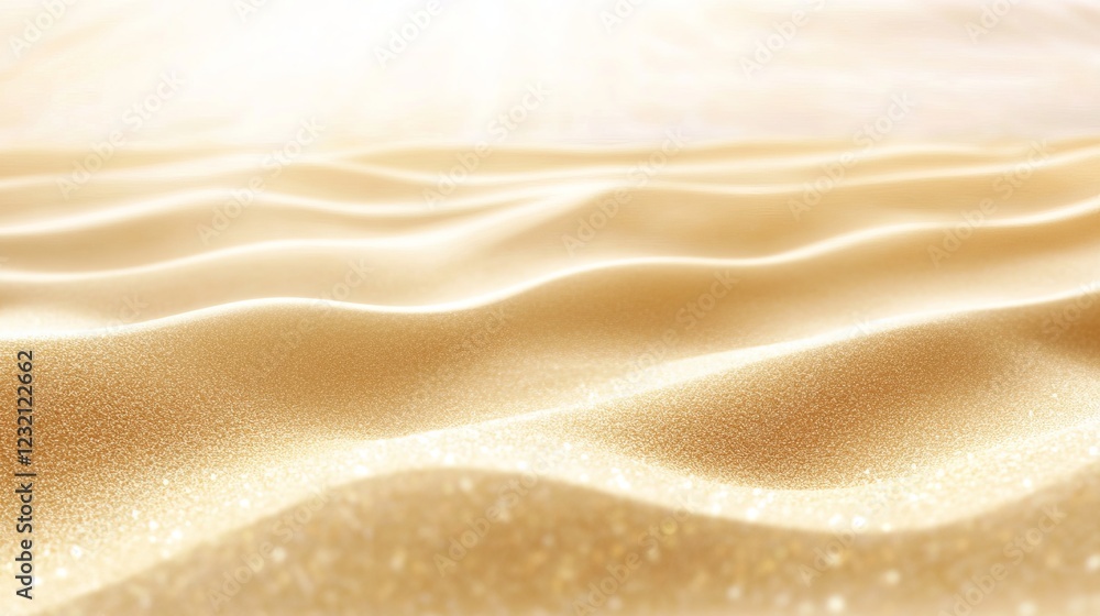 Subtle sandy textures glimmering in golden beige hues with soft light reflections in a serene setting. Generative AI Subtle sandy textures glimmering in golden beige hues with soft light reflections in a serene setting. Generative AI