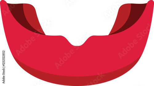 Red mouth guard protecting teeth, essential safety equipment for contact sports, preventing dental injuries