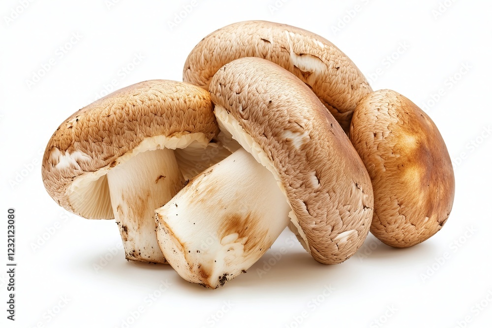 Heap of fresh whole champignons, Button mushrooms,close up isolated on white background Heap of fresh whole champignons, Button mushrooms,close up isolated on white background