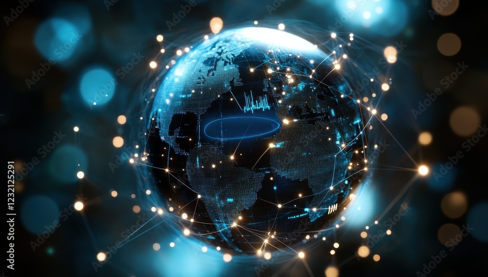 Obraz premium A globe with a red line on it