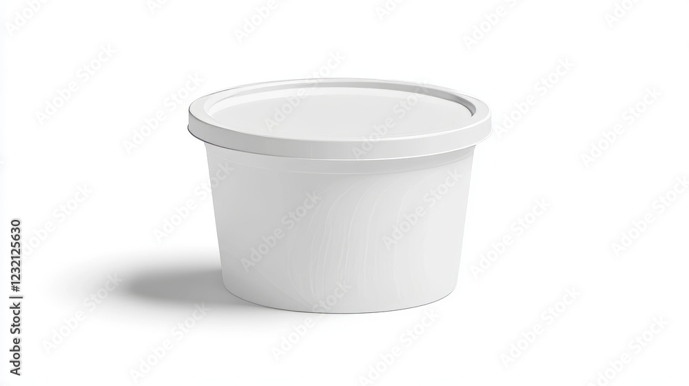 White plastic yogurt or cream cup package mockup. 3d blank yoghurt pot container with lid mock up. Empty round dairy food isolated bottle. Closed glossy yougurt packaging with clear brand label set White plastic yogurt or cream cup package mockup. 3d blank yoghurt pot container with lid mock up. Empty round dairy food isolated bottle. Closed glossy yougurt packaging with clear brand label set