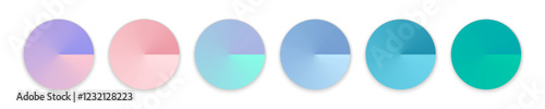 Radial gradient in a circle. Flat vector gradient circles illustration.