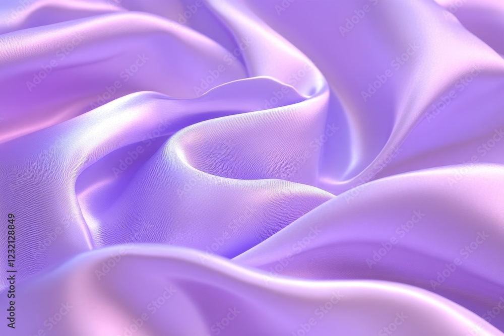 Lavender silk fabric drapes, studio shot, soft background, textile design Lavender silk fabric drapes, studio shot, soft background, textile design